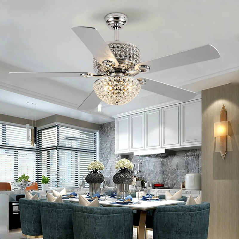52 Inch American Stryle Luxurious Crystal Ceiling Fan with LED Lamp and Remote Control 3 Speeds Adjustable Timing Function
52 Inch American Stryle Luxurious Crystal Ceiling Fan with LED Lamp and Remote Control 3 Speeds Adjustable Timing Function