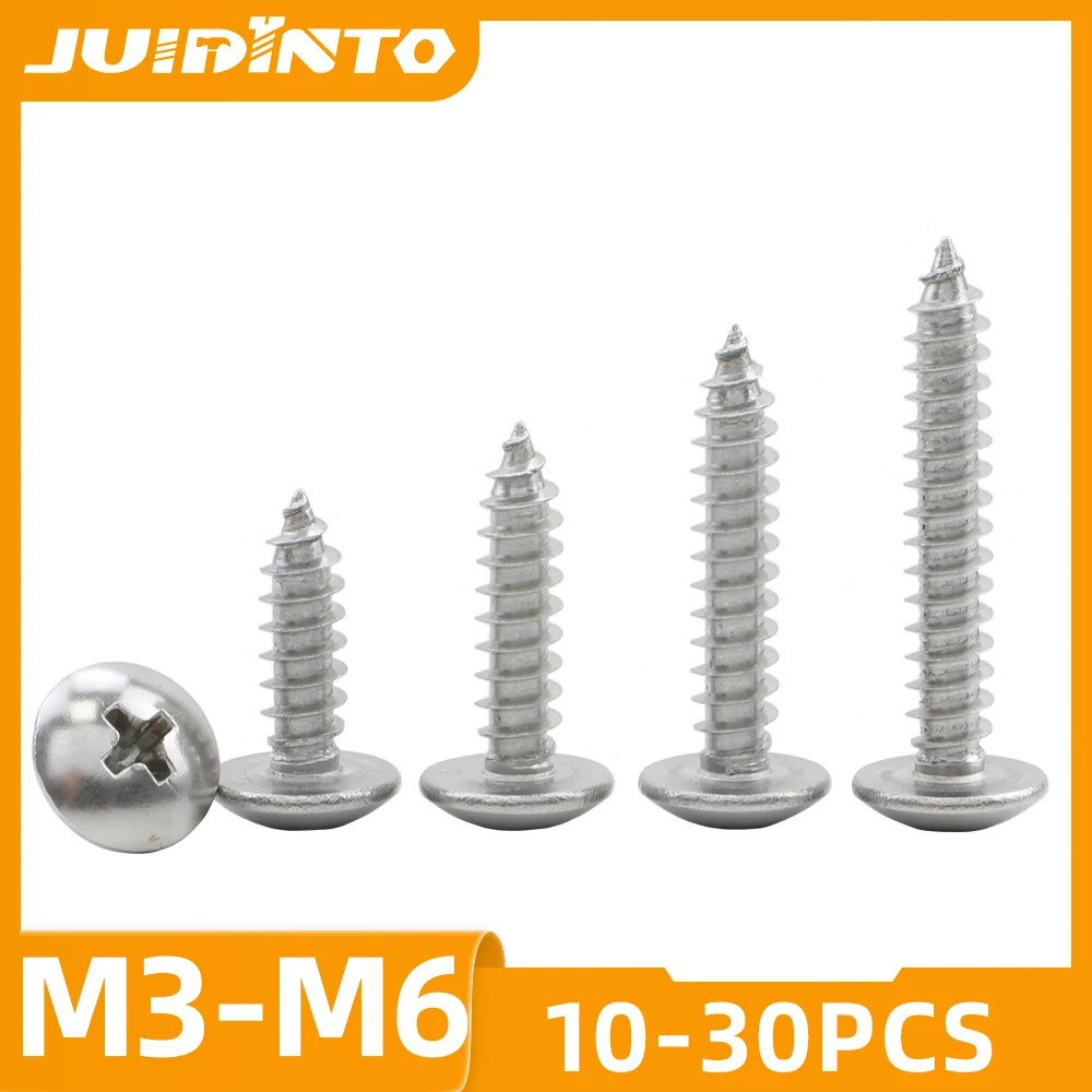 JUIDINTO 10/30pcs Truss Head PhillipsTapping Screw Stainless Steel Cross Recessed Large Round Head Furniture Screw
JUIDINTO 10/30pcs Truss Head PhillipsTapping Screw Stainless Steel Cross Recessed Large Round Head Furniture Screw