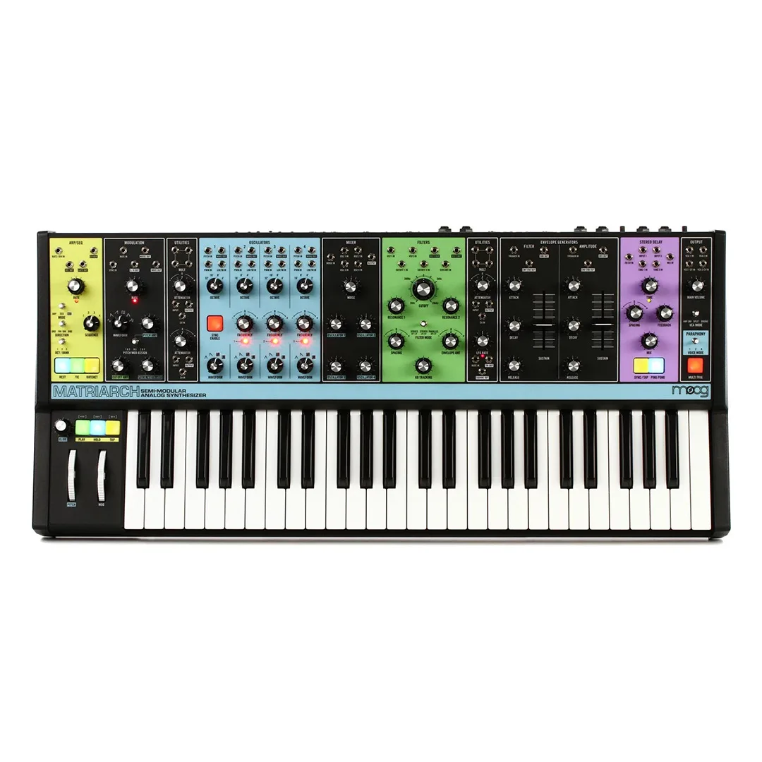 100% Официальный полумодульный аналоговый синтезатор Moog Matriarch и Step-последователь
100% Официальный полумодульный аналоговый синтезатор Moog Matriarch и Step-последователь