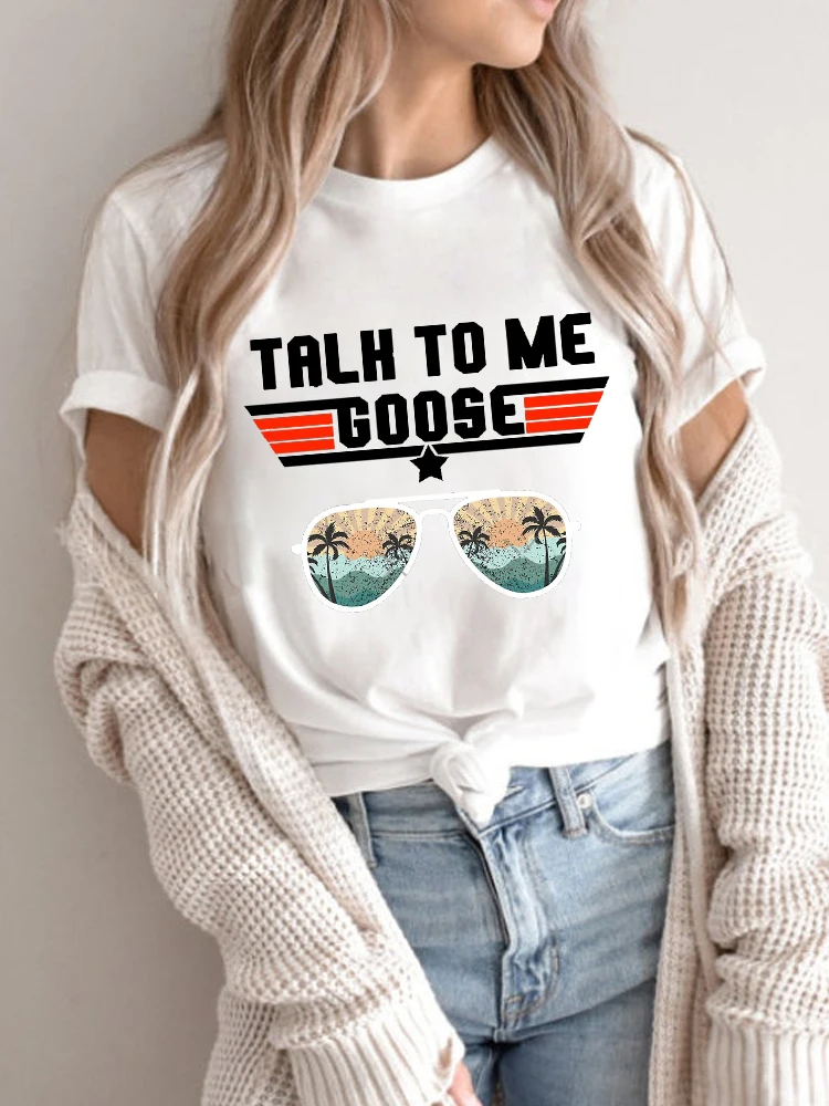 Talk To Me Goose Shirt Top Gun T Shirt Sunglasses Tee Women Round Neck Short Sleeve Graphic T Shirts Summer Tops Casual T-shirt
Talk To Me Goose Shirt Top Gun T Shirt Sunglasses Tee Women Round Neck Short Sleeve Graphic T Shirts Summer Tops Casual T-shirt