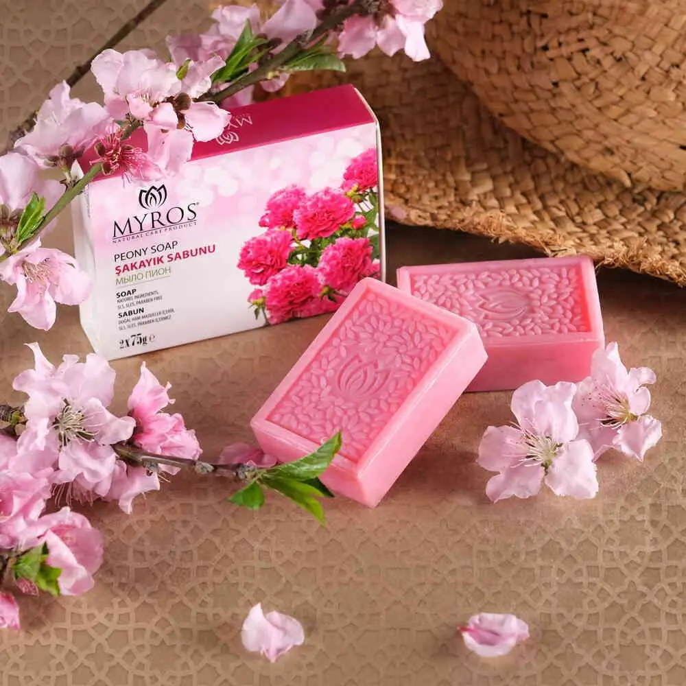 Myros 2 X75 G Peony Soap for the beauty of Your Hands and moisture protection happybody peony flavored katı soap, the ph of your skin
Myros 2 X75 G Peony Soap for the beauty of Your Hands and moisture protection happybody peony flavored katı soap, the ph of your skin