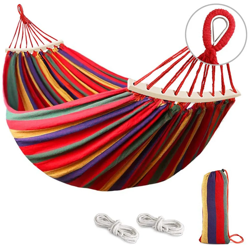 Camping Outdoor Leisure Bed Portable Adjustable Camping Hammock Canvas Beach Vacation
Camping Outdoor Leisure Bed Portable Adjustable Camping Hammock Canvas Beach Vacation