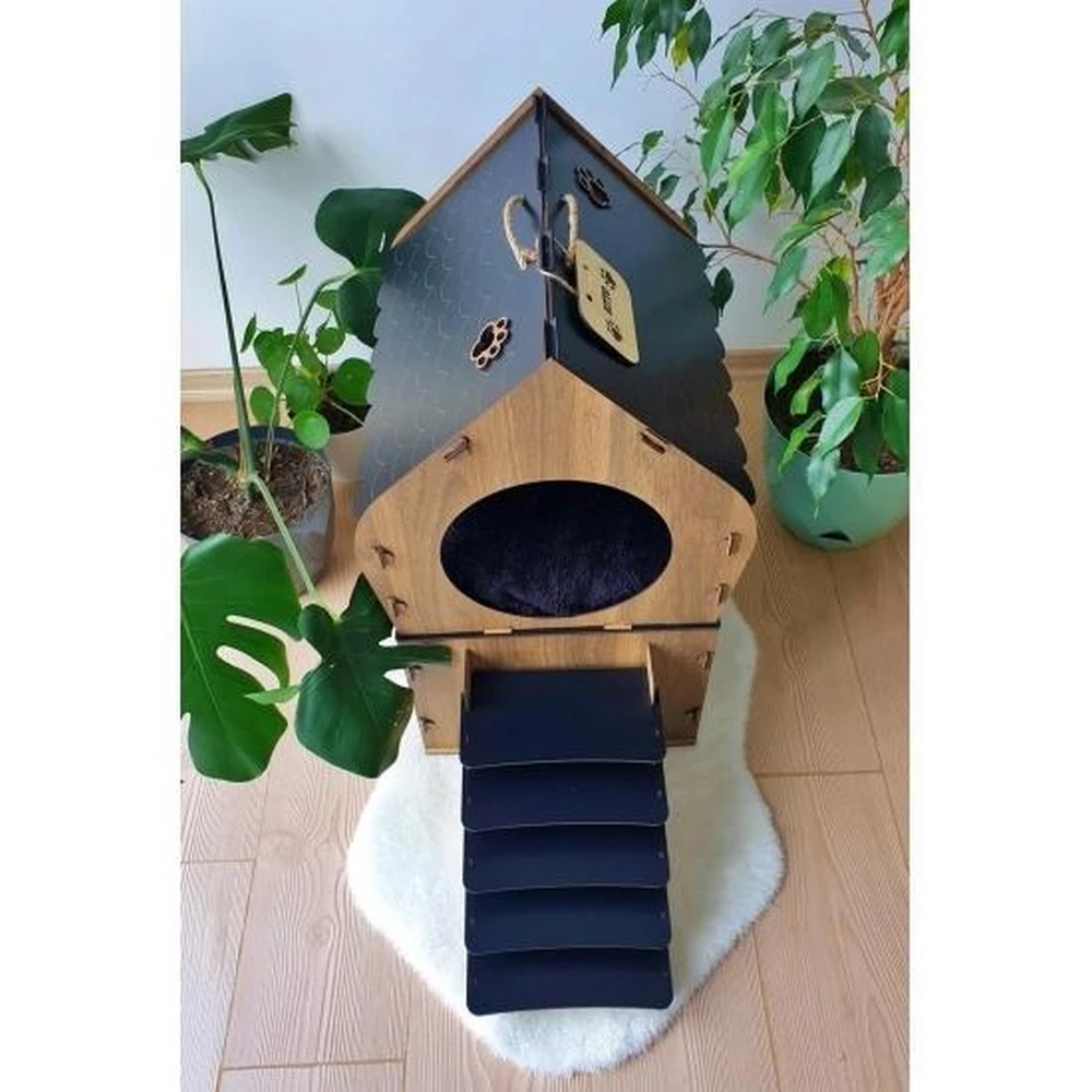 

Big Cat House Xxl com terraço para cães brinquedos para animais de estimação 5 kg ou mais coleira para animais de estimação bolsa de transporte cama para animais de estimação quente e confortável