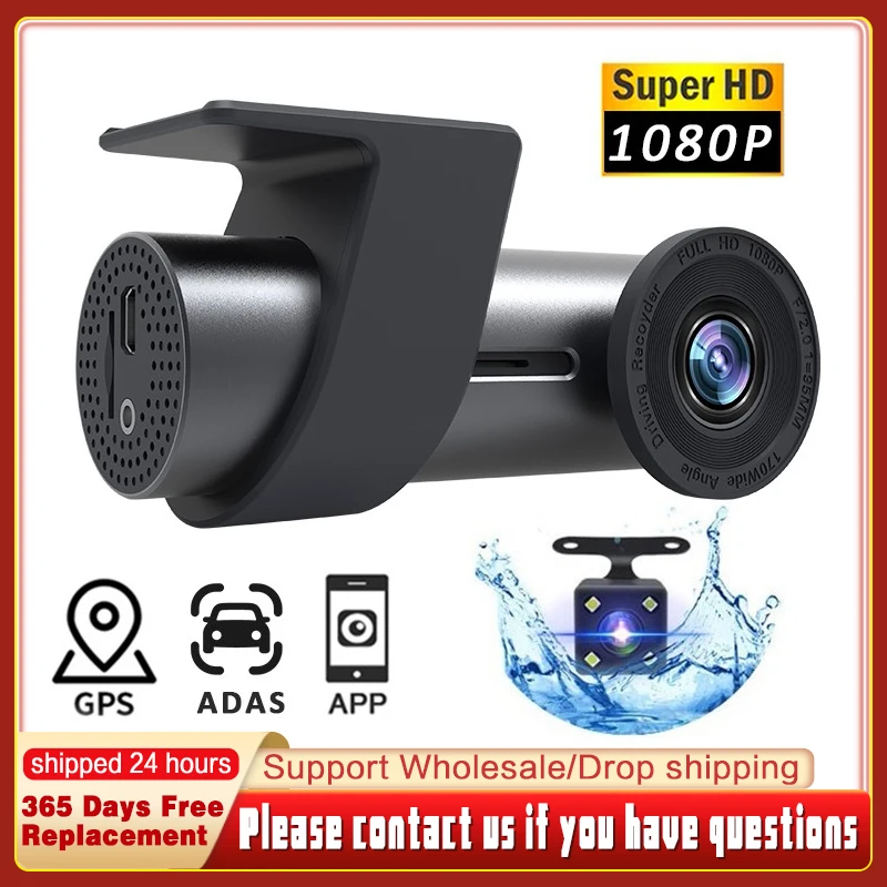 

HD 1080P WiFi Car Camera 170° Wide Angle Night Vision Dash Cam 360° Free Rotation Video Recorder Auto Loop Recording Car DVR Cam