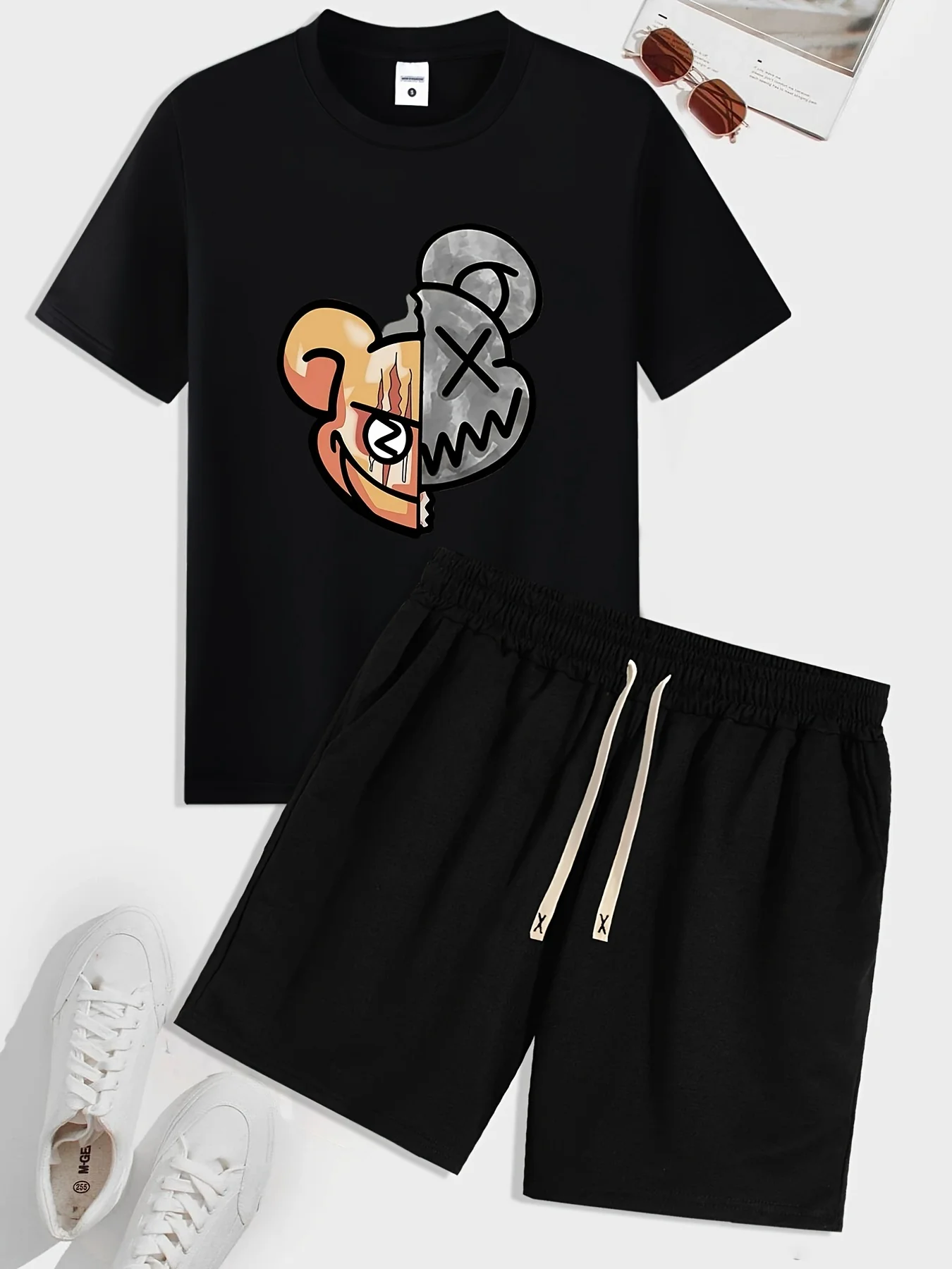 223 Men's Casual Trendy Stitching Bear Print T-shirt & Drawstrings Shorts Set For Summer
223 Men's Casual Trendy Stitching Bear Print T-shirt & Drawstrings Shorts Set For Summer