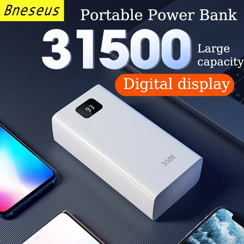 31500Ah Power Bank Outdoor Auxiliary Battery Pack For Apple Huawei Xiaomi Samsung Charger Digital Display Portable Powerbank
31500Ah Power Bank Outdoor Auxiliary Battery Pack For Apple Huawei Xiaomi Samsung Charger Digital Display Portable Powerbank