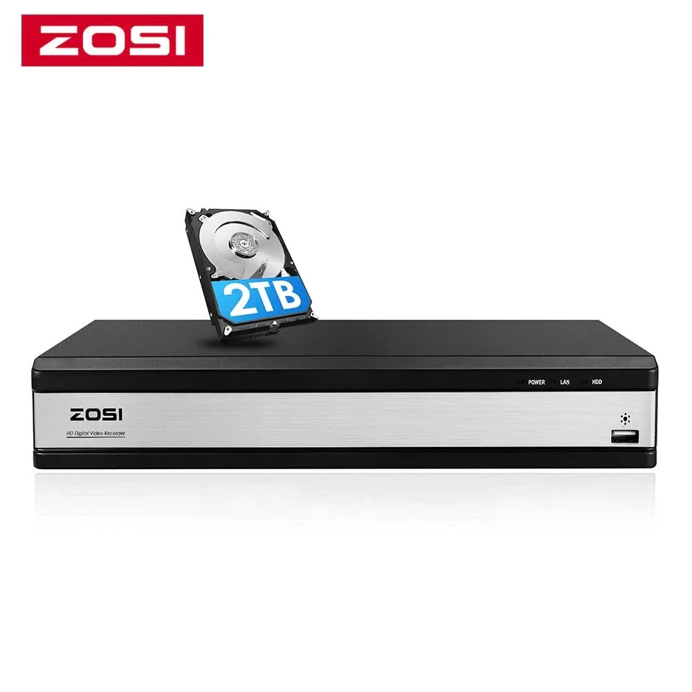 

ZOSI H.265+ 4 in 1 CCTV DVR 16CH Security TVI DVR 1080P Digital Video Recorder HDMI Video Output Support iPhone Android Phone