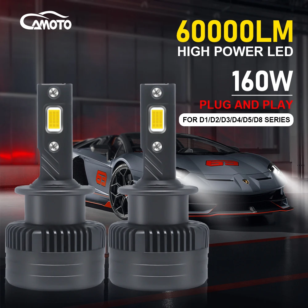 CAMOTO D3S LED Headlights Bulbs D1S D2S D4S D1R D2R D3R D5S D8S D4R Turbo LED 60000LM for Car Auto Headlamp with Canbus 6000K
CAMOTO D3S LED Headlights Bulbs D1S D2S D4S D1R D2R D3R D5S D8S D4R Turbo LED 60000LM for Car Auto Headlamp with Canbus 6000K