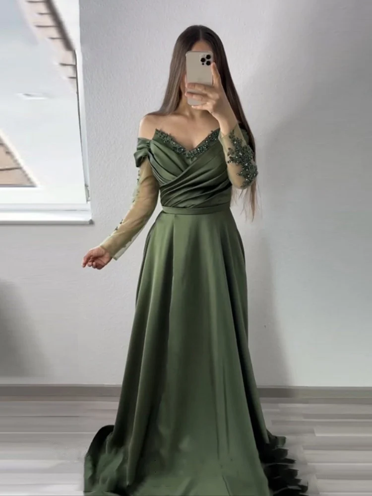 A-Line HF570 Evening Party Dresses For Women V-Neck Long Sleeves Hand Make Elegant Charming Gown Vestidos De Noche Robes Soirée
A-Line HF570 Evening Party Dresses For Women V-Neck Long Sleeves Hand Make Elegant Charming Gown Vestidos De Noche Robes Soirée