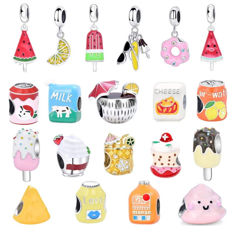 PANQDIY Fashion Accessories 925 Sterling Silver Enamel Cheese Ice Cream Bead Orange Juice Milk Bracelet Charm For Women Gift
PANQDIY Fashion Accessories 925 Sterling Silver Enamel Cheese Ice Cream Bead Orange Juice Milk Bracelet Charm For Women Gift