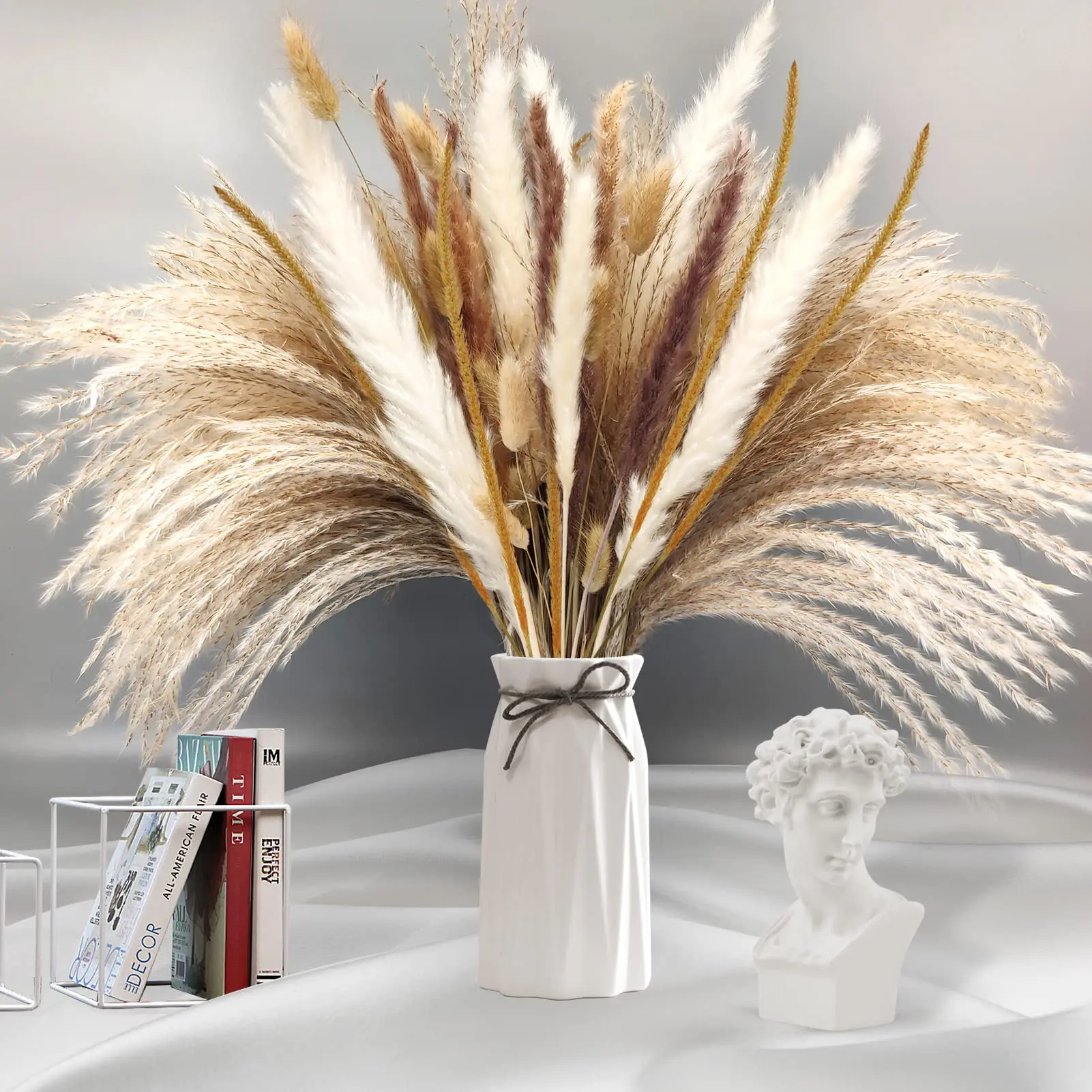 65Pcs Small Dried Flower Pampas Grass Arrangement Natural Reed Rabbit Tail Bouquets Flowers Feathers For Wedding Home Style Boho
65Pcs Small Dried Flower Pampas Grass Arrangement Natural Reed Rabbit Tail Bouquets Flowers Feathers For Wedding Home Style Boho