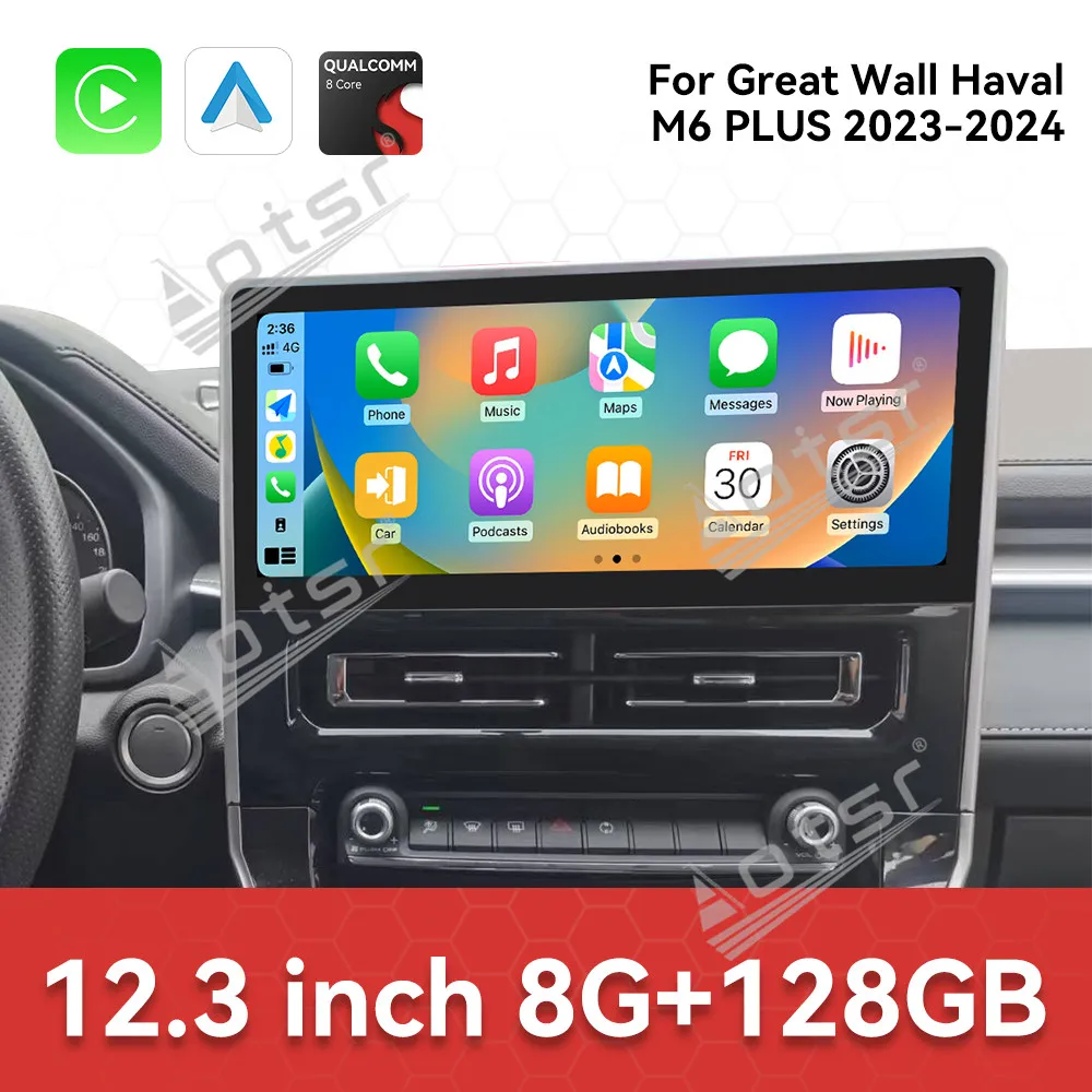 12,3-дюймовый Android 13 для Great Wall Haval M6 Plus 2023, 2024, автомобильная GPS-навигация, беспроводной автомобильный радиоприемник Carplay, сенсорный экран GPS, DSP 4G
12,3-дюймовый Android 13 для Great Wall Haval M6 Plus 2023, 2024, автомобильная GPS-навигация, беспроводной автомобильный радиоприемник Carplay, сенсорный экран GPS, DSP 4G
