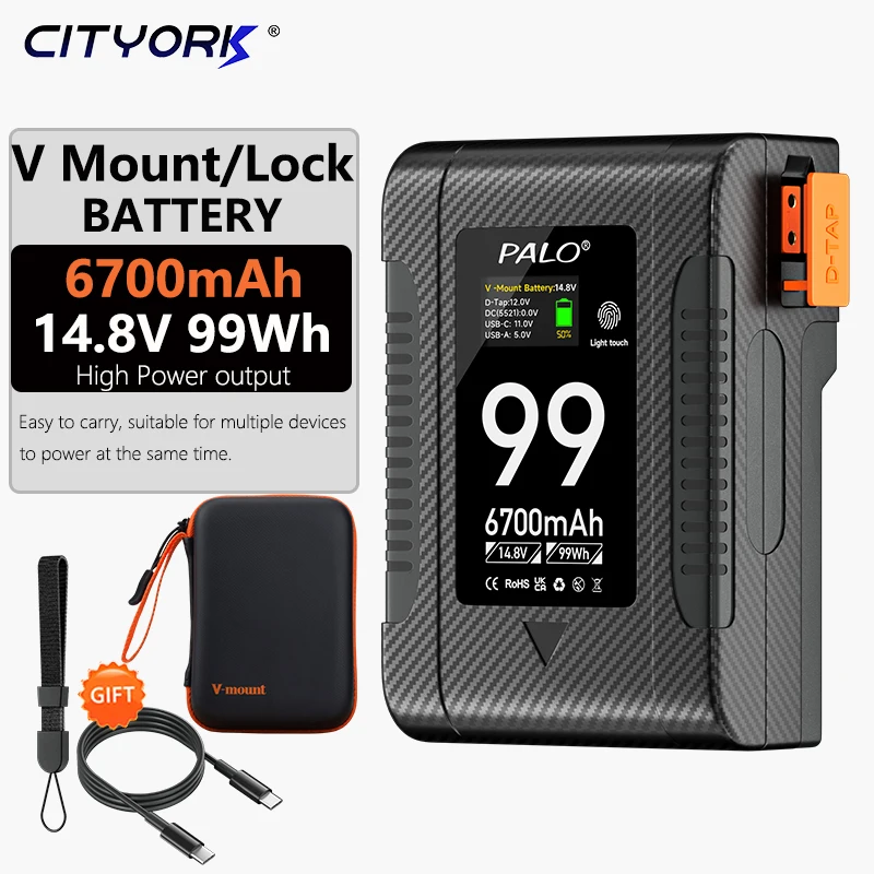 Аккумулятор V Mount BP-99 V-Lock Выходная мощность дисплея для Type-C USB Микрокарманные