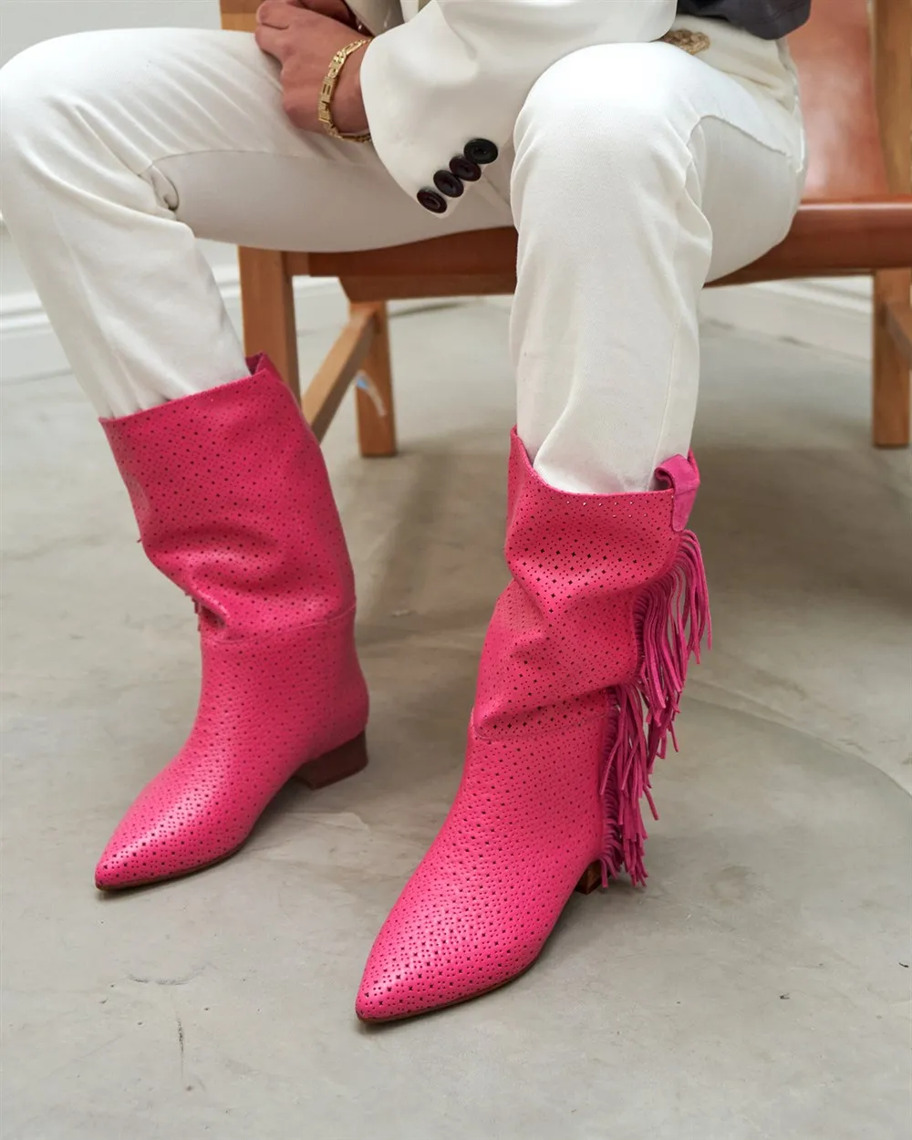 Poshnmore Chad Inner Outer Real Leather Fringed Summer Boots Fuchsia Green Leopard Beige Tasseled Women'sShoes Cowboy Sport Boot
Poshnmore Chad Inner Outer Real Leather Fringed Summer Boots Fuchsia Green Leopard Beige Tasseled Women'sShoes Cowboy Sport Boot