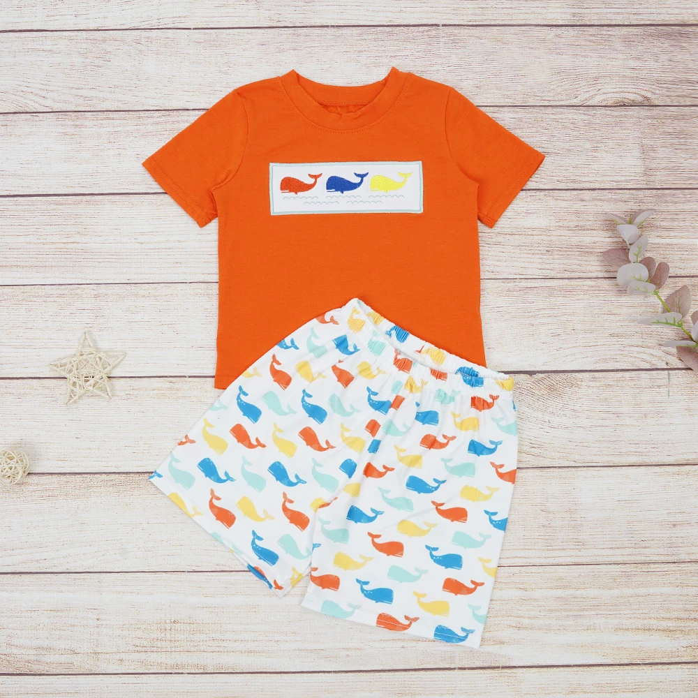 Toddler Orange Outfits Baby Boy Cotton Clothes Set Fish Embroidery Bodysuit Infant Sleeve T-shirt Priting Shorts For 1-8T Babi
Toddler Orange Outfits Baby Boy Cotton Clothes Set Fish Embroidery Bodysuit Infant Sleeve T-shirt Priting Shorts For 1-8T Babi