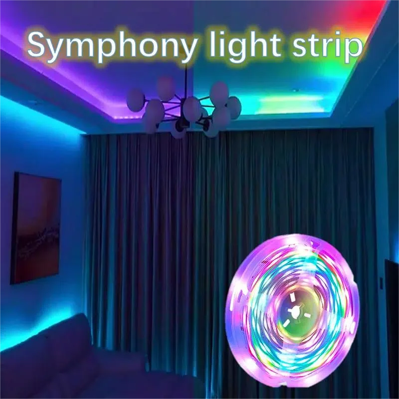 

HMTX 32.8ft, Symphony Light Strip Set, APP2.4G Remote Control Light Strip Set, Room Ambient Light, Home Music Light Strip