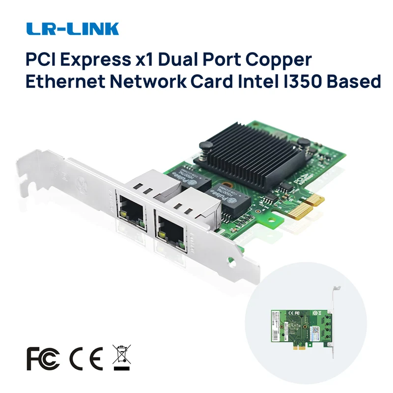 LR-LINK 9222PT 10/100/1000 Мбит/с сетевая карта PCI Express x1 двойной медный порт гигабитный адаптер сервера на базе Intel I350AM2
LR-LINK 9222PT 10/100/1000 Мбит/с сетевая карта PCI Express x1 двойной медный порт гигабитный адаптер сервера на базе Intel I350AM2