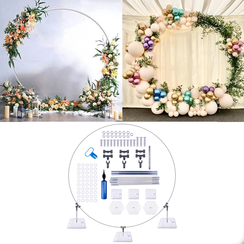 

plastic Round Balloon Arch Ring DIY Background Holder Circle Wreath Ballon Column Base Wedding Birthday Party Decor baby shower