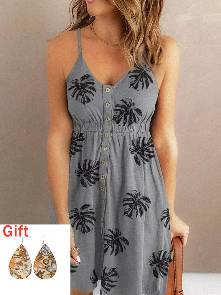 Women Dresses Summer 2022 Palm Leaf Button Spaghetti Strap Mini Dresses For Women Evening Party Vestidos Y2k Clothes
Women Dresses Summer 2022 Palm Leaf Button Spaghetti Strap Mini Dresses For Women Evening Party Vestidos Y2k Clothes