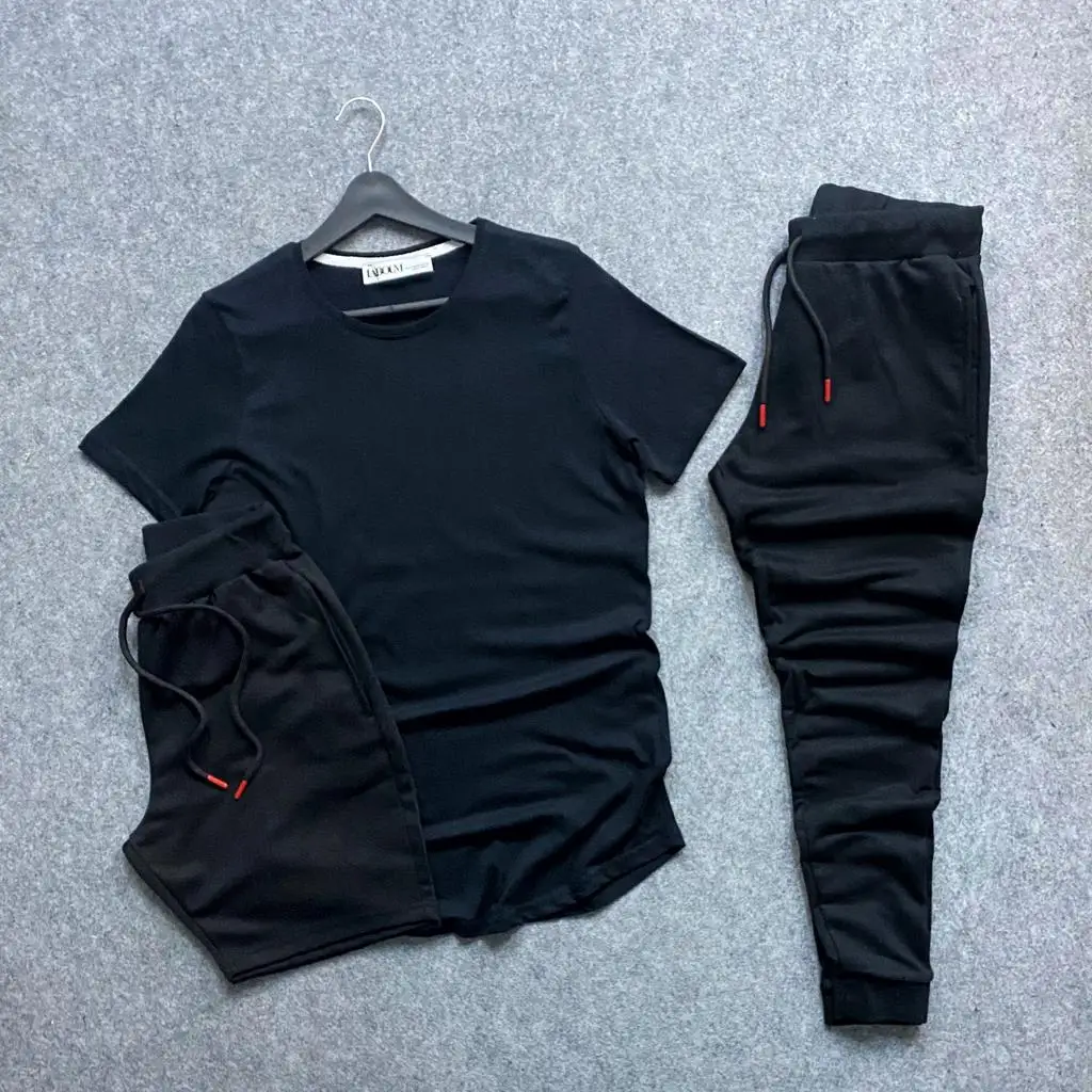 Unisex 3-in-1 Sports Training Set Black Shorts Black T Shirt Black Tracksuit A Quality Breathable Fabric
Unisex 3-in-1 Sports Training Set Black Shorts Black T Shirt Black Tracksuit A Quality Breathable Fabric