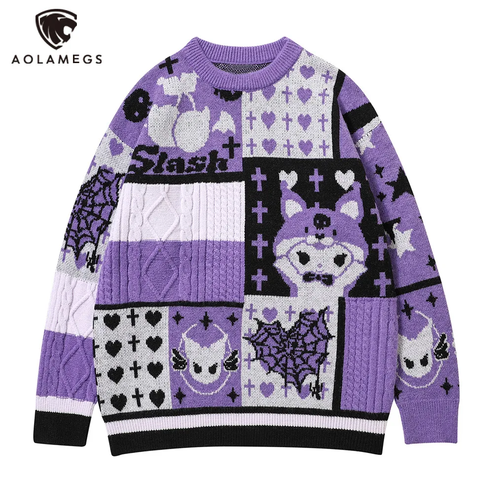 Мужской трикотажный свитер в стиле хип-хоп, пуловер с принтом сердца дьявола, Осенний модный комбинированный свитер Harajuku, Повседневная Своб... 
Мужской трикотажный свитер в стиле хип-хоп, пуловер с принтом сердца дьявола, Осенний модный комбинированный свитер Harajuku, Повседневная Своб...