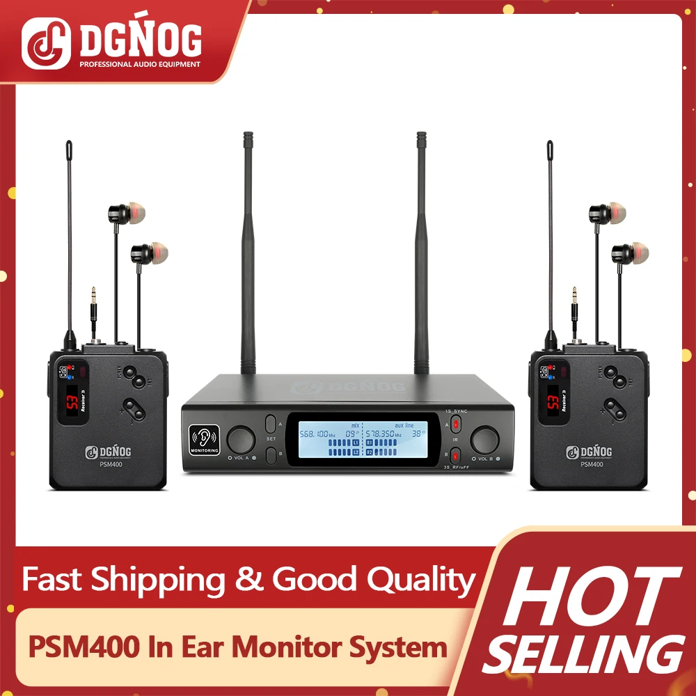 DGNOG PSM400 For Stage Performance Studio Mono Professional Ear Monitor System With 64 Groups Of Frequencies Available 
DGNOG PSM400 For Stage Performance Studio Mono Professional Ear Monitor System With 64 Groups Of Frequencies Available