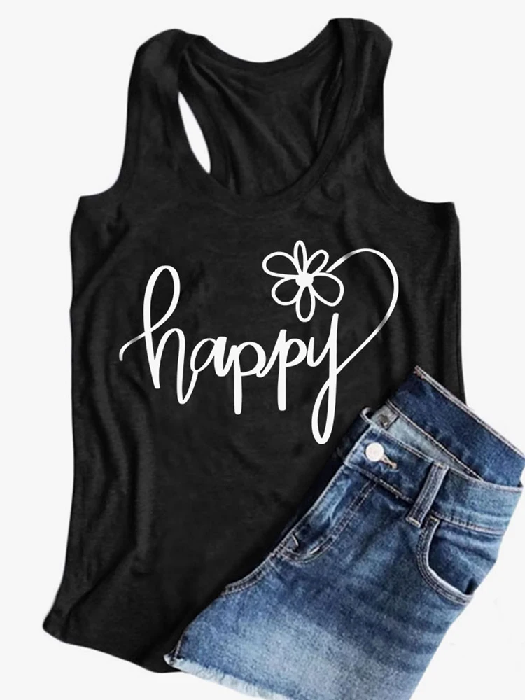 Happy Floral Racerback Tank Top for Women Funny Graphic Beach Tank Tops Workout Casual Sleeveless Tee Shirts Vacation Beach Vest
Happy Floral Racerback Tank Top for Women Funny Graphic Beach Tank Tops Workout Casual Sleeveless Tee Shirts Vacation Beach Vest