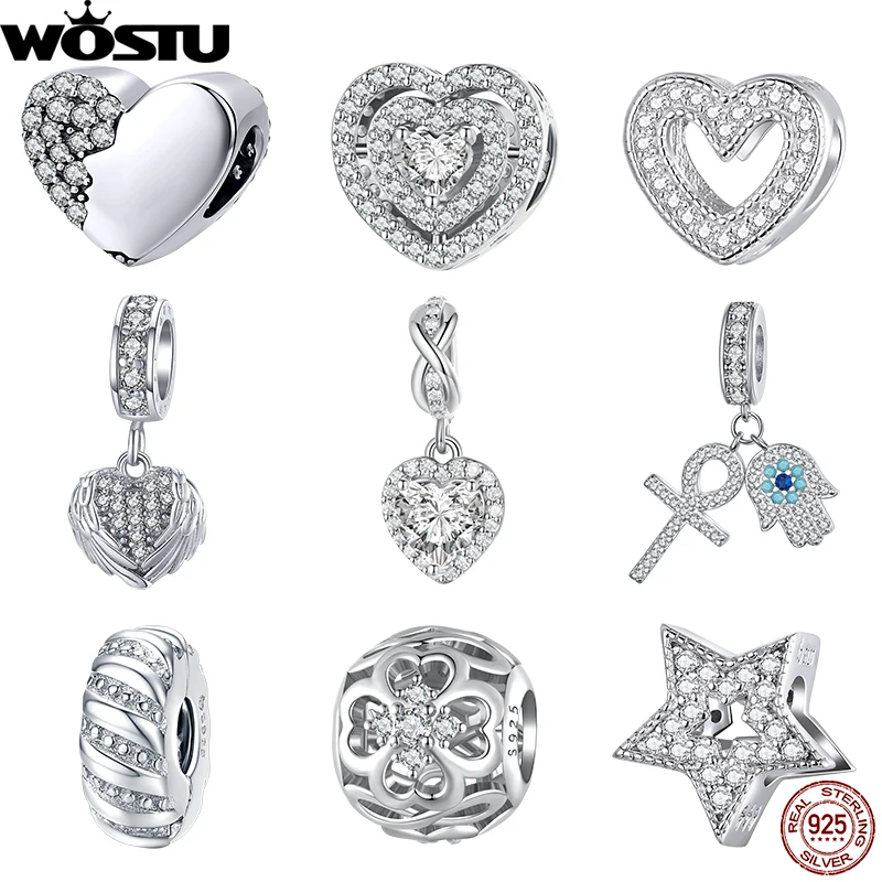 WOSTU 925 Sterling Silver Delicate Shiny Infinite-heart Pendant Zirconium Love Charms Fit Original Bracelet DIY Jewelry Making
WOSTU 925 Sterling Silver Delicate Shiny Infinite-heart Pendant Zirconium Love Charms Fit Original Bracelet DIY Jewelry Making