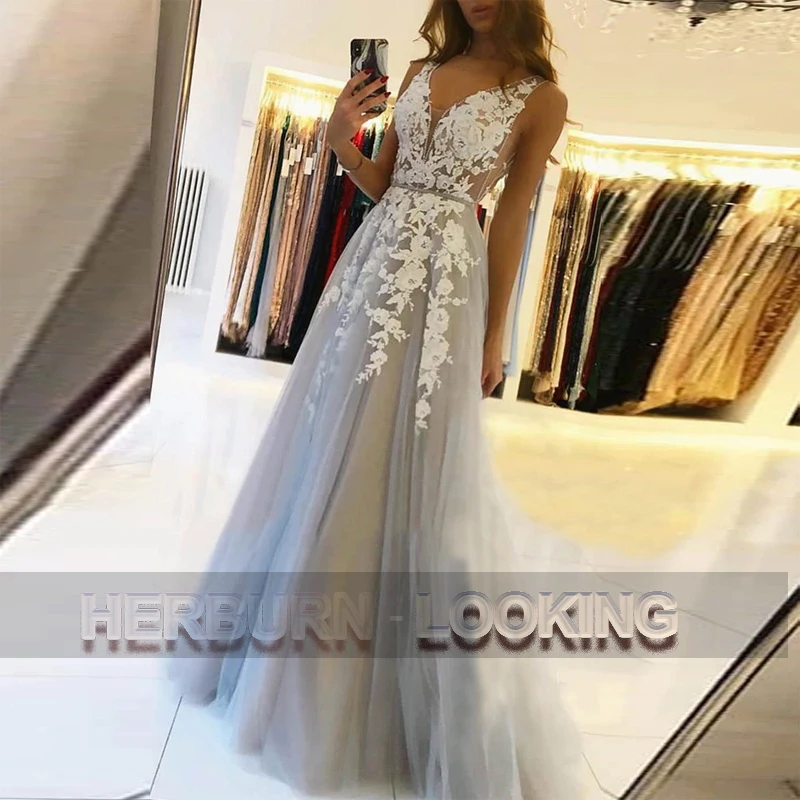HERBURN Modern Grey Wedding Dresses For Women Romantic Tulle Backless Appliques Custom Made Robe Mariee Robe De Soiree Mariage
HERBURN Modern Grey Wedding Dresses For Women Romantic Tulle Backless Appliques Custom Made Robe Mariee Robe De Soiree Mariage