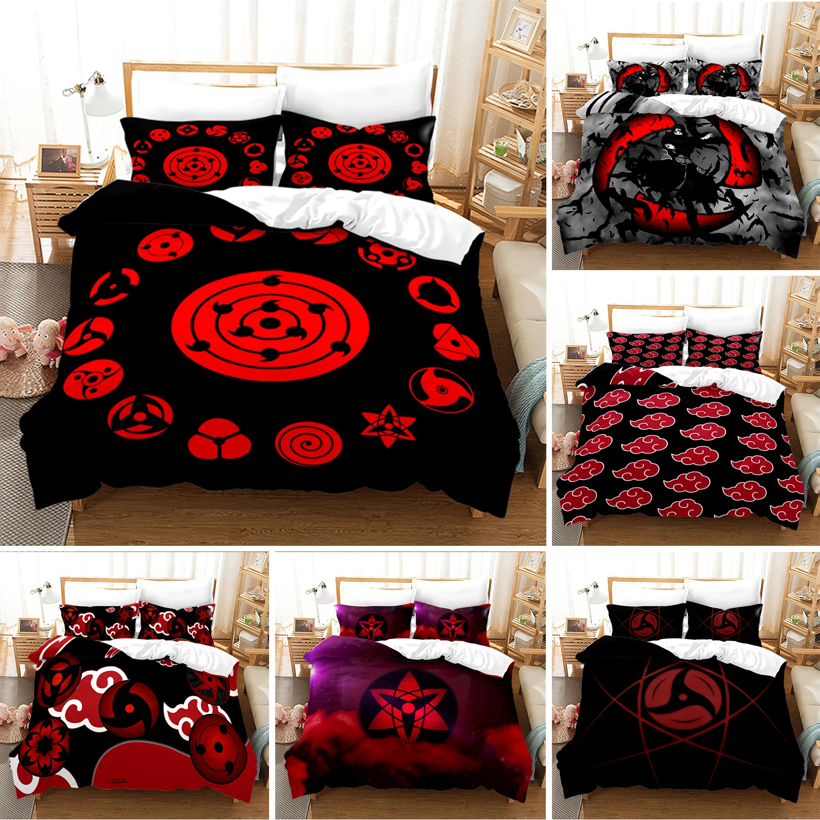 Комплект постельного белья аниме Akatsuki с красным облаком Шаринган, наборы с пододеяльником с 3d принтом, двуспальный комплект постельного бе...
Комплект постельного белья аниме Akatsuki с красным облаком Шаринган, наборы с пододеяльником с 3d принтом, двуспальный комплект постельного бе...