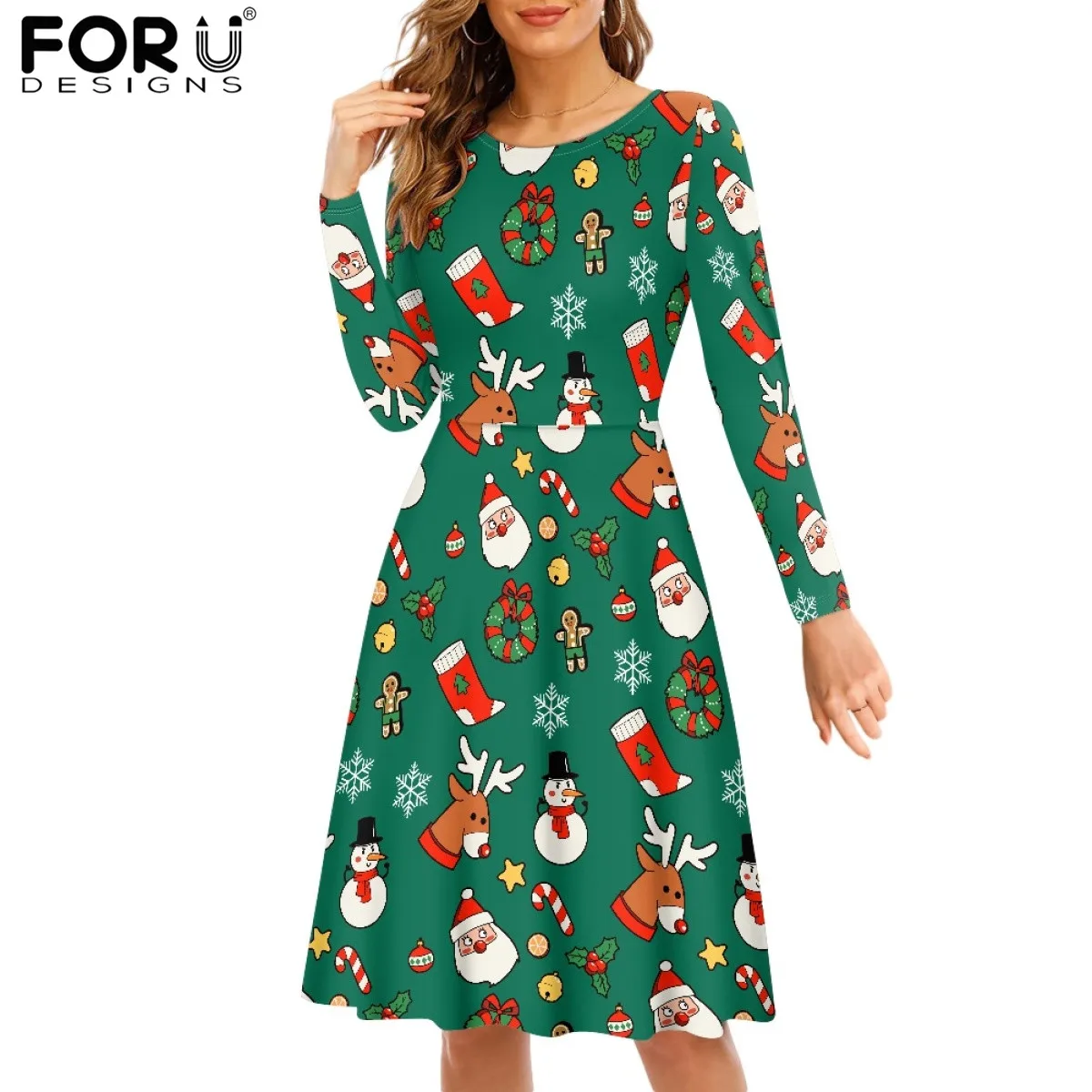 FORUDESIGNS Christmas Dresses for Women Brand Design Funny Santa/Snowman Loose Casual Long Sleeve Cartoon Dress Autumn Oversized
FORUDESIGNS Christmas Dresses for Women Brand Design Funny Santa/Snowman Loose Casual Long Sleeve Cartoon Dress Autumn Oversized