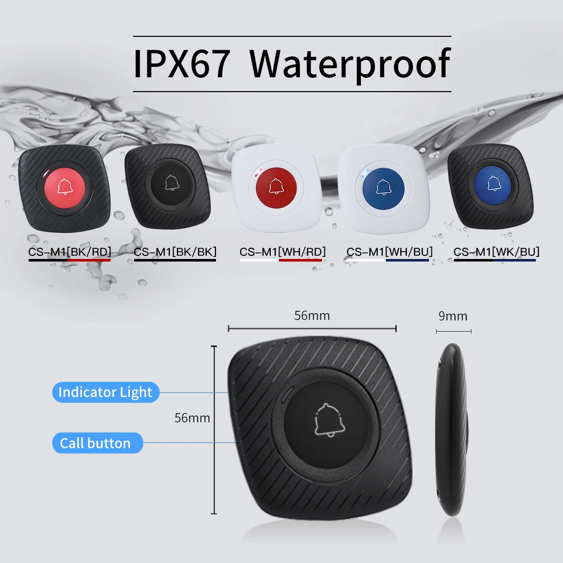 BYHUBYENG Waterproof Restaurant Pager Designer Hookahs Nurse Bell Button Only One Single Sample Wireless Button Buzzer
BYHUBYENG Waterproof Restaurant Pager Designer Hookahs Nurse Bell Button Only One Single Sample Wireless Button Buzzer