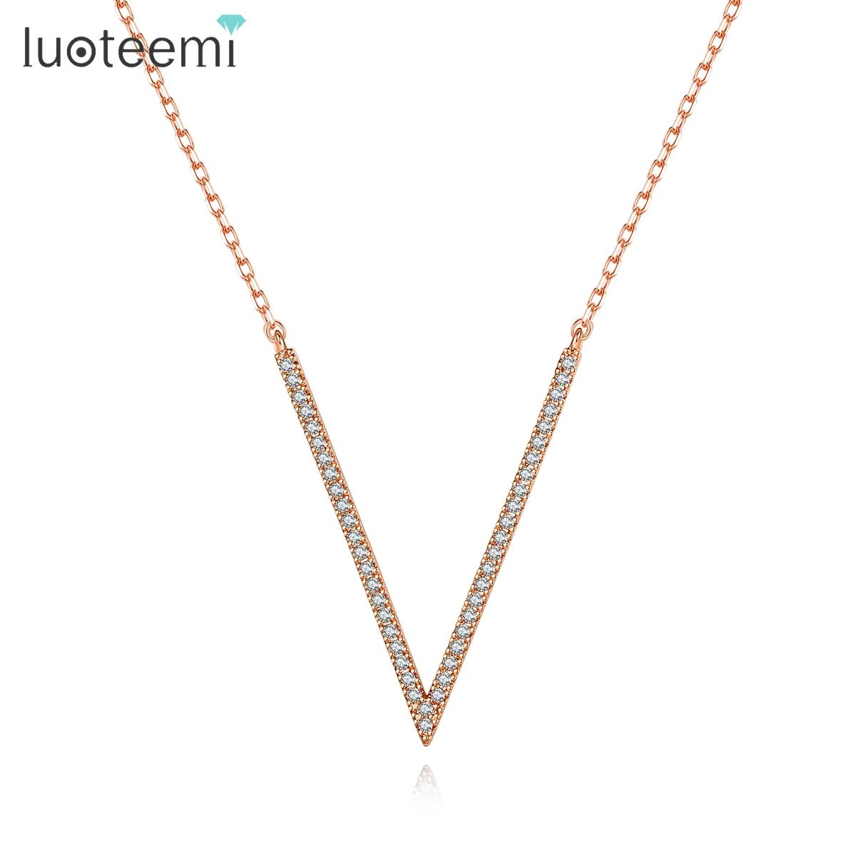 LUOTEEMI New Simple V Letter Shape Pendant Necklaces for Women Fashion Jewelry Korean Style CZ Collares Bijoux Femme Party Gifts
LUOTEEMI New Simple V Letter Shape Pendant Necklaces for Women Fashion Jewelry Korean Style CZ Collares Bijoux Femme Party Gifts