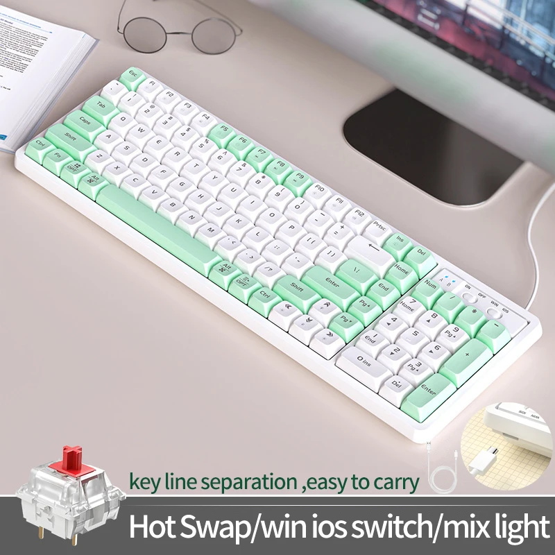 Mini Mechanical Gaming Keyboard Red Switch 102 85 Keys Wired Hot-Swappable Keyboard detachable cable Win/iOS Switch
Mini Mechanical Gaming Keyboard Red Switch 102 85 Keys Wired Hot-Swappable Keyboard detachable cable Win/iOS Switch