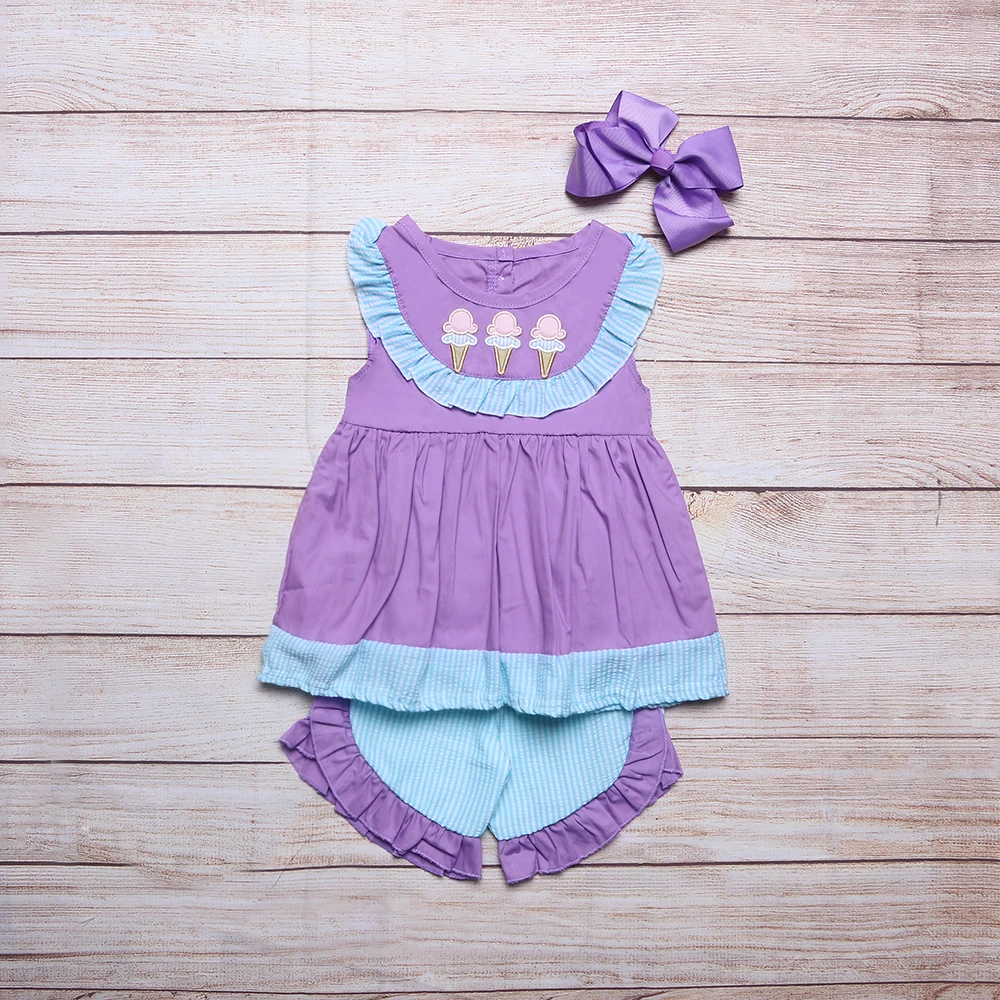 Hot Sale 2pcs Clothes Outfits For Baby Girls Purple Three Ice Cream Dress T-Shirt Cute Floral Shorts Kids Skirts Suit For 1-8T
Hot Sale 2pcs Clothes Outfits For Baby Girls Purple Three Ice Cream Dress T-Shirt Cute Floral Shorts Kids Skirts Suit For 1-8T