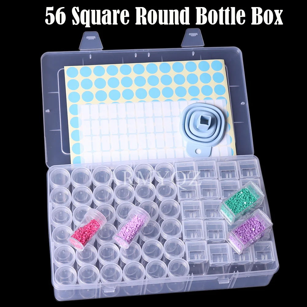 NEW 56 Square Round Bottle Diamond Painting Tools Accessories Storage Box Beads Container Diamond Embroidery Stone Mosaic Box
NEW 56 Square Round Bottle Diamond Painting Tools Accessories Storage Box Beads Container Diamond Embroidery Stone Mosaic Box