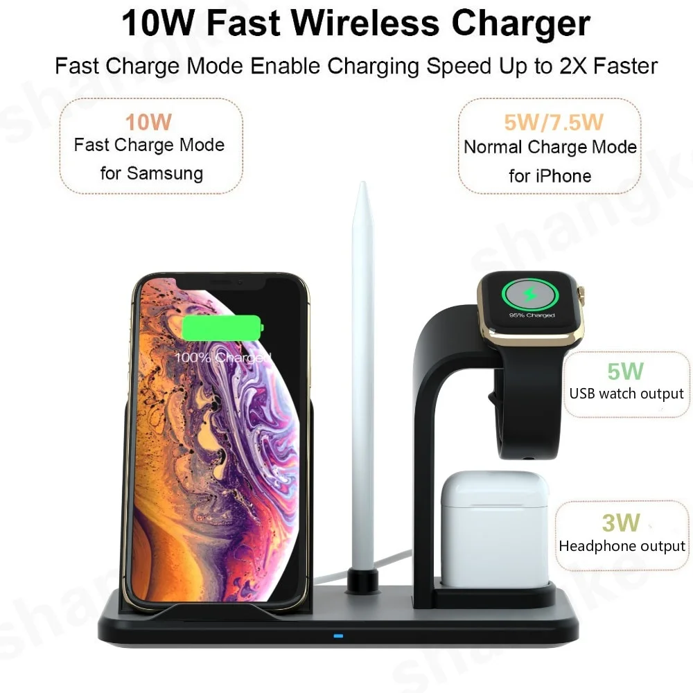 3 in 1 10W Wireless Charging Station for Apple Watch Airpods iPhone 11/11pro/11pro Max/X/XS/XR/Xs Max Wireless Charger
3 in 1 10W Wireless Charging Station for Apple Watch Airpods iPhone 11/11pro/11pro Max/X/XS/XR/Xs Max Wireless Charger