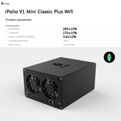 AY BUY 2 GET 1 FREE iPollo V1 Mini Classic ETC Miner 130MH/s 104W with PSU Ready Stock
AY BUY 2 GET 1 FREE iPollo V1 Mini Classic ETC Miner 130MH/s 104W with PSU Ready Stock