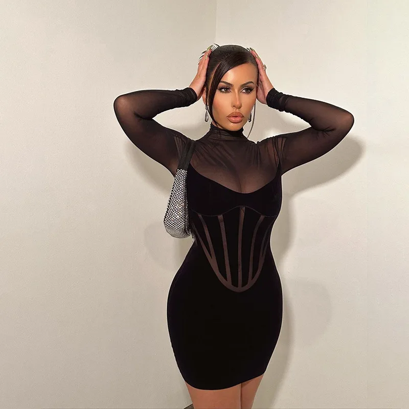 Сетчатый прозрачный сексуальный корсет, мини-платье для женщин, модные наряды, Клубные вечерние женские платья с длинным рукавом, облегающе...
Сетчатый прозрачный сексуальный корсет, мини-платье для женщин, модные наряды, Клубные вечерние женские платья с длинным рукавом, облегающе...
