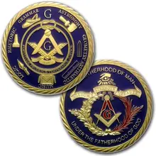 Masonic Challenge Coin Compass & Square G Symbol Brotherhood Collectible Gift for Freemason