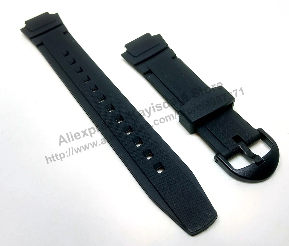 

14mm Black Rubber Watch Band / Strap Compatible for Casio AQ-180W , W-213