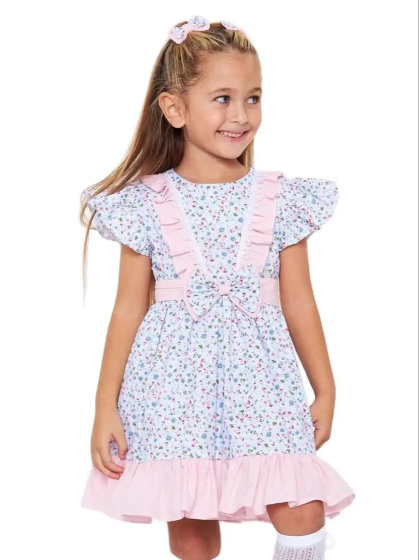 Baby Girl Multicolored Dress 0-9 Years Lace Pom Pom Bow Cute Princess Elegant Style Birthday Party Cotton Material 
Baby Girl Multicolored Dress 0-9 Years Lace Pom Pom Bow Cute Princess Elegant Style Birthday Party Cotton Material