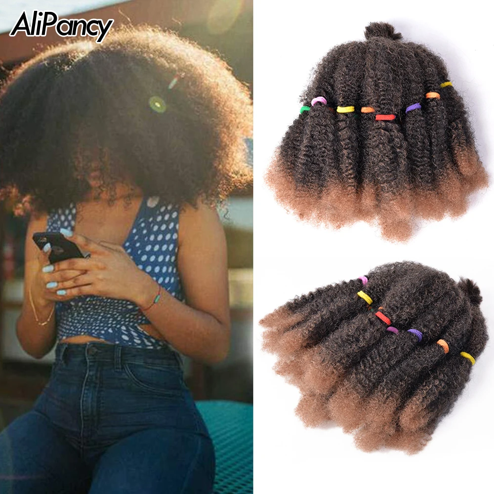 

12inch Synthetic Ombre Braiding Hair Afro kinky Bulk Braids Marley Braids Crochet Braids Hair Extension For Black Women Brown