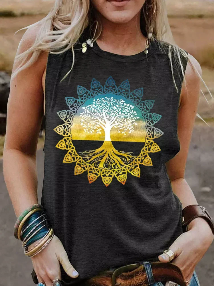 Tree of Life Mandala Printed Tank Top T Shirt Fashion Tee Sleeveless Women Vest T Shirt Casual Loose Lady Summer Beach Tank Top
Tree of Life Mandala Printed Tank Top T Shirt Fashion Tee Sleeveless Women Vest T Shirt Casual Loose Lady Summer Beach Tank Top