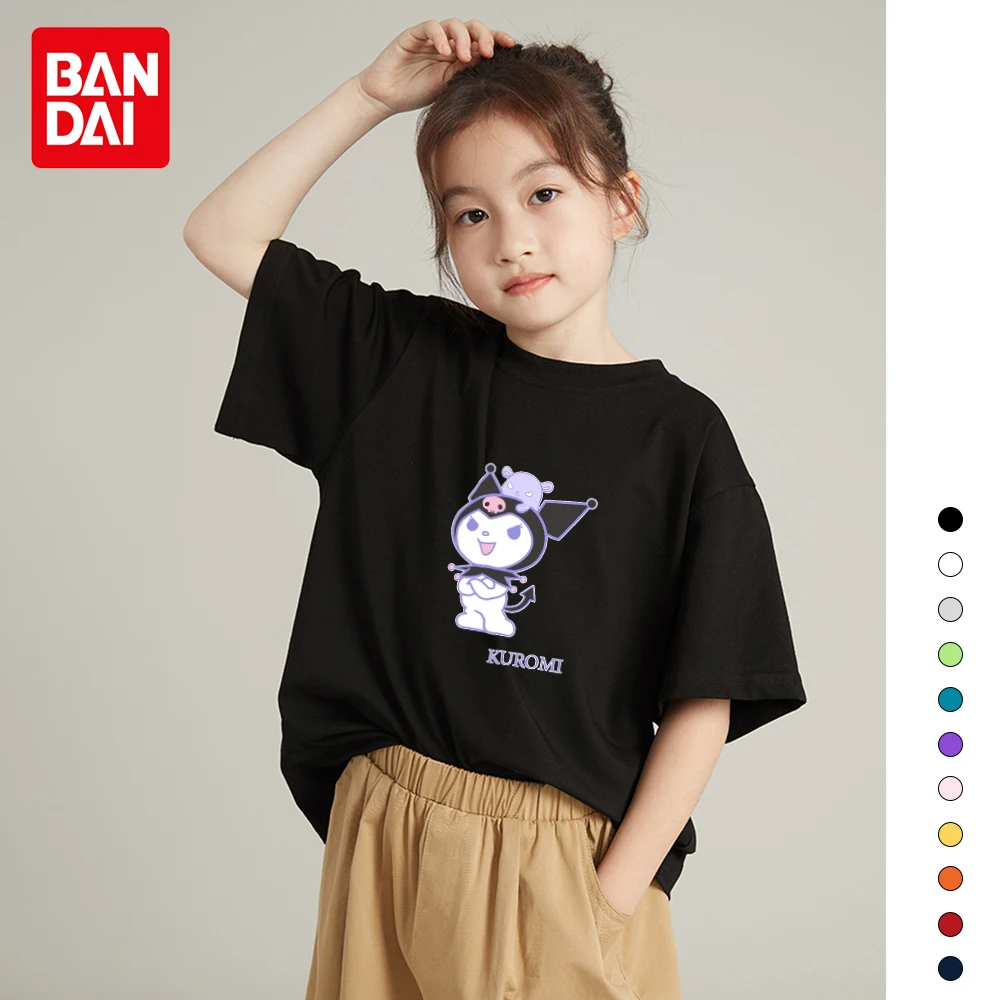 Bandai Kuromi Cartoon Printed Solid Color T-shirt Cute children's Pure Cotton T-shirt Loose Boys and Girls Tops
Bandai Kuromi Cartoon Printed Solid Color T-shirt Cute children's Pure Cotton T-shirt Loose Boys and Girls Tops