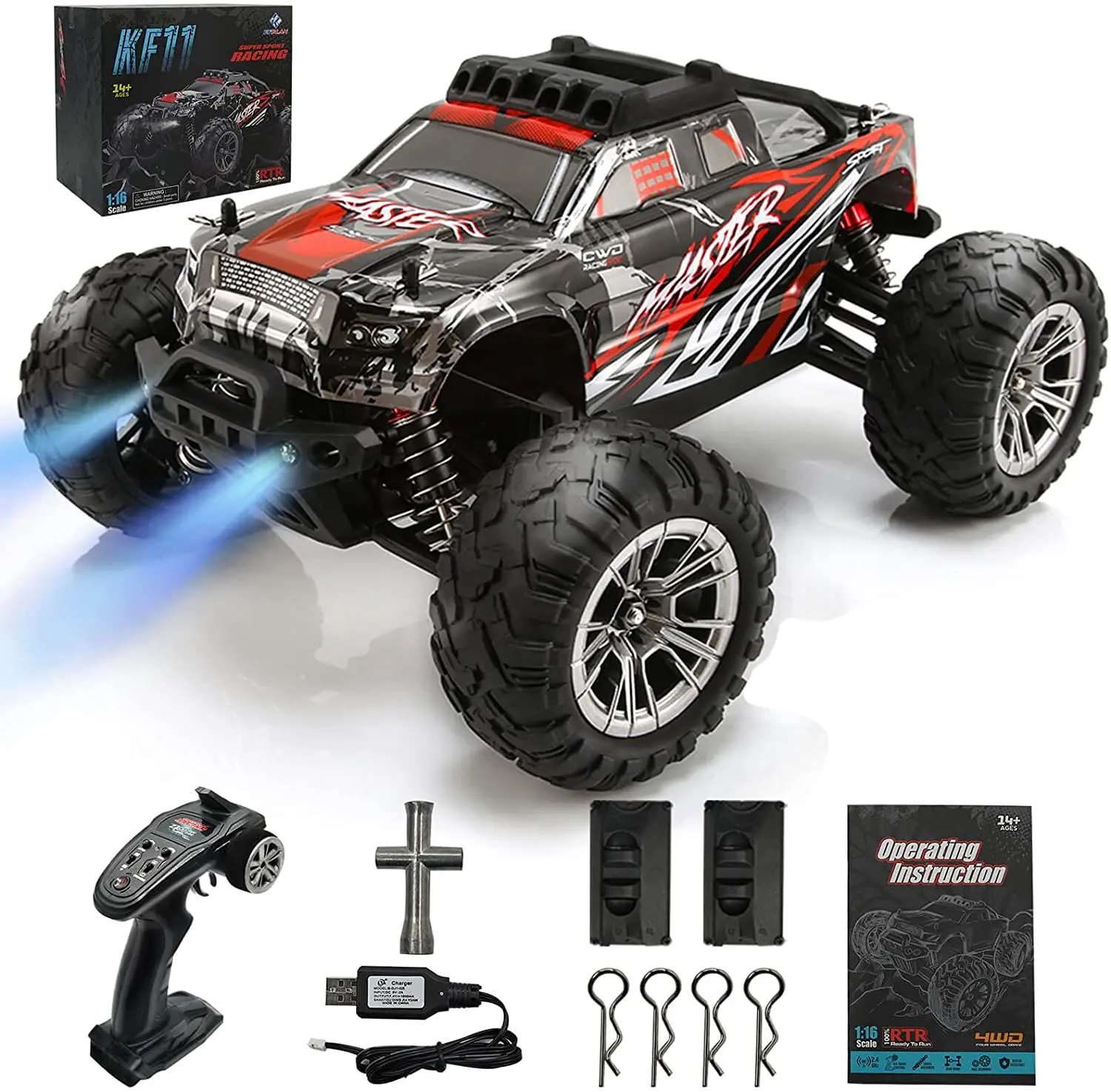 1:16 Scale 2.4G Off-Road RC Car 4WD 30KM/H Electric High Speed Drift Racing Waterproof Remote Control Toys For Children Gifts
1:16 Scale 2.4G Off-Road RC Car 4WD 30KM/H Electric High Speed Drift Racing Waterproof Remote Control Toys For Children Gifts