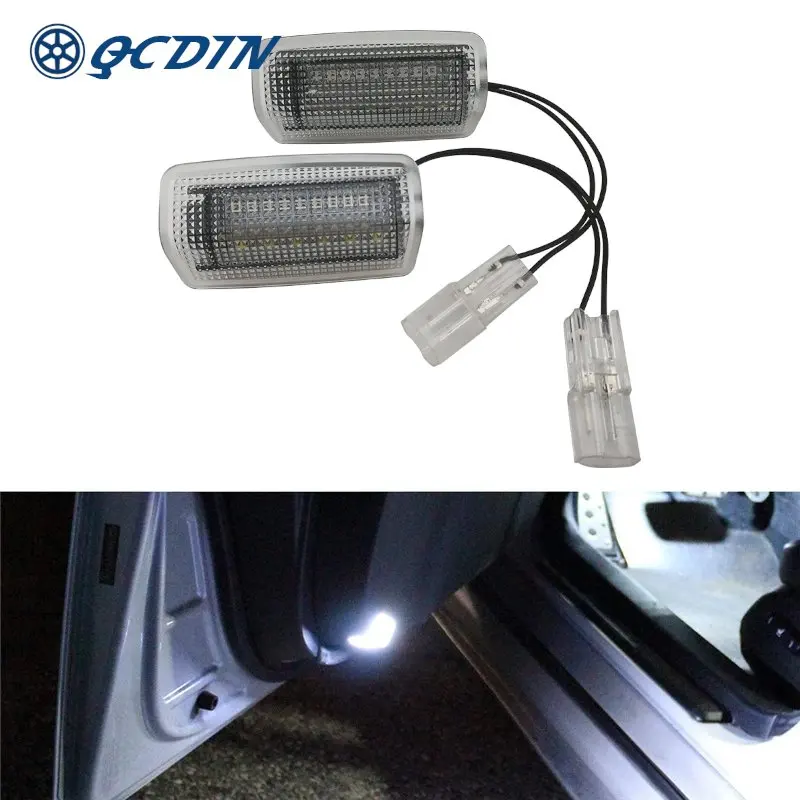 

QCDIN 2pcs LED Car Door Light CANBUS Strobe Courtesy Light for TOYOTA Land Cruiser Prado Highlander 6000K Ultra Bright LED Light