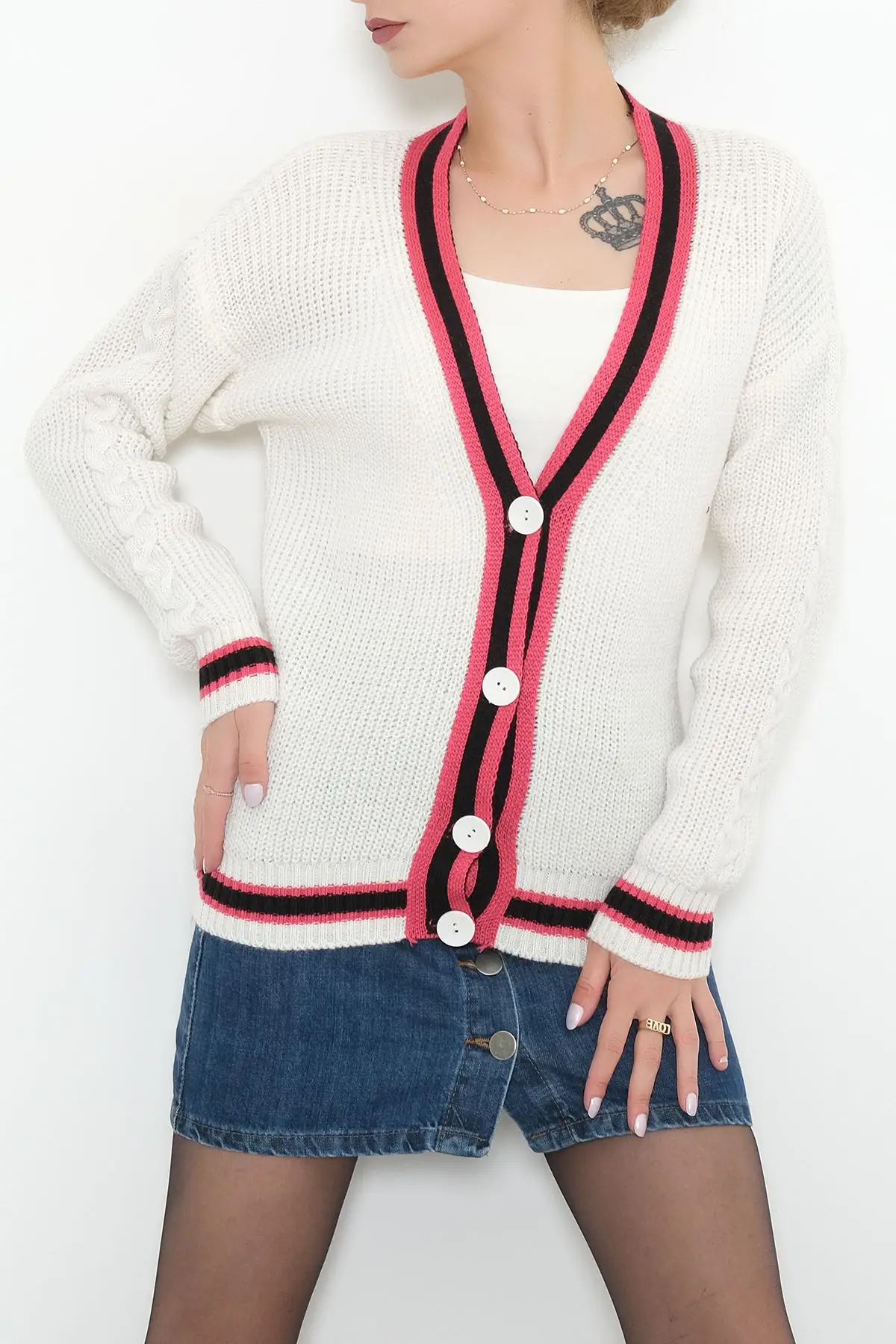 Women Fuchsia-White Striped Button Long Sleeve Cardigan Winter Autumn New Season Free Shipping
Women Fuchsia-White Striped Button Long Sleeve Cardigan Winter Autumn New Season Free Shipping