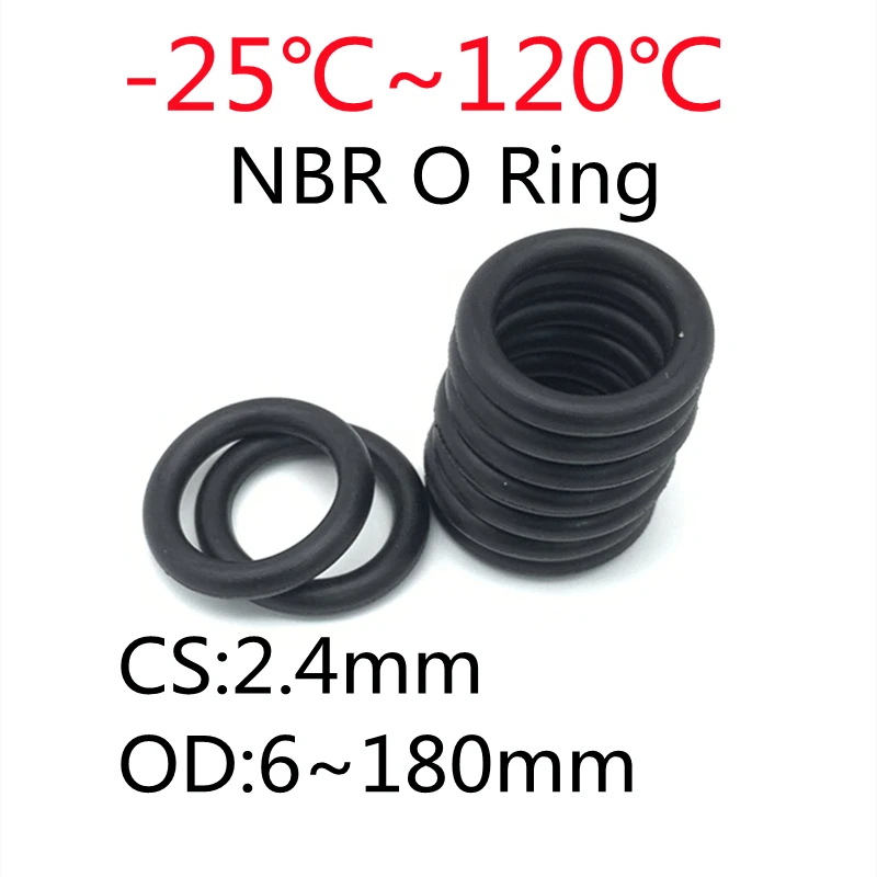 50pcs Black O Ring Gasket CS 2.4mm OD 6mm ~ 180mm NBR Automobile Nitrile Rubber Round O Type Corrosion Oil Resistant Seal Washer
50pcs Black O Ring Gasket CS 2.4mm OD 6mm ~ 180mm NBR Automobile Nitrile Rubber Round O Type Corrosion Oil Resistant Seal Washer