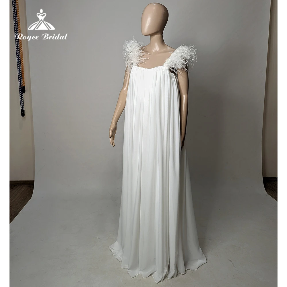 Simple Sexy Strapless Spaghetti Straps Feathers Back Lace Up Chiffon A Line Wedding Dress For Women Bridal Gowns Sweep Vestidos
Simple Sexy Strapless Spaghetti Straps Feathers Back Lace Up Chiffon A Line Wedding Dress For Women Bridal Gowns Sweep Vestidos